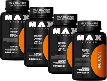 4x Termogênico Fire Black 60 Cápsulas - Max Titanium