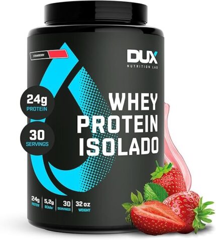 Whey Protein Isolado Pote (900g) - Morango, Dux Nutrition, Tamanho único