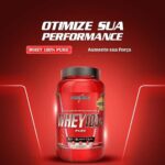 Integralmedica - Whey Protein Concentrado Morango 100% Pure - 21g de Proteína por Scoop, Suplementação Alimentar Pós-Treino, Fórmula Enriquecida com BCAAs - Pote 900g - Imagem 2
